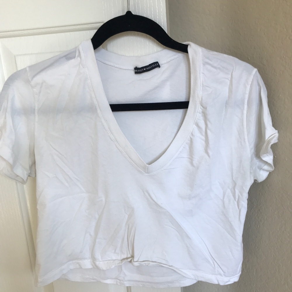 Brandy Melville V Neck Cropped TShirt